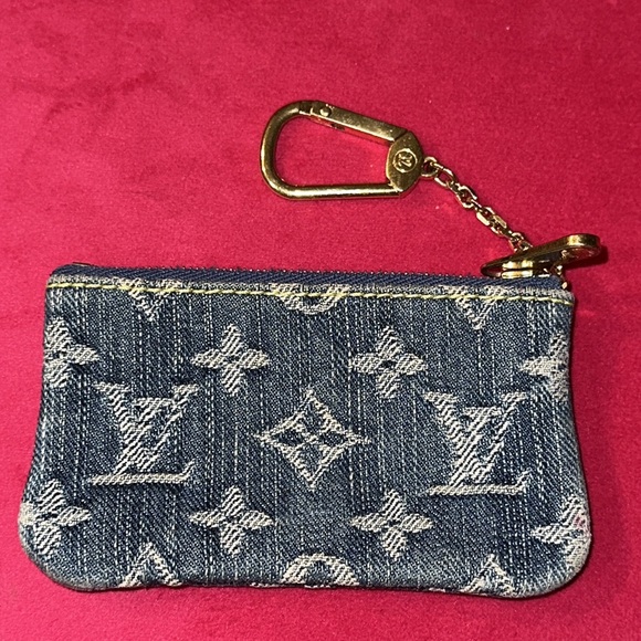 Louis Vuitton denim cles clea coin key pouch holder wallet case - Picture 3 of 12